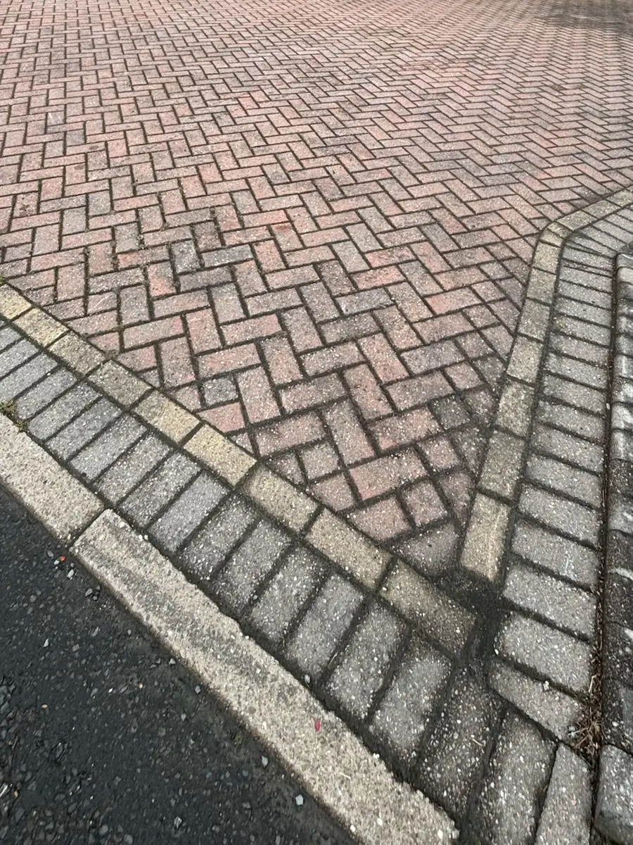 Block paving drive, Chorley before cleaning